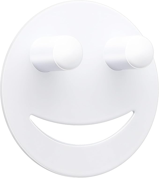 Stainless Steel Smiley Face Sponge Holder, Silver Sink Caddy Organizer Storage with Suction Cup for Kitchen, Kitchen Accessories Decor Scrubber-White
