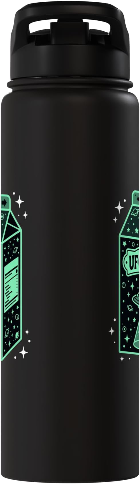 UFO Juice Retro Cat Abduction Alien Space Milk Cosmos Stainless Steel Insulated Water Bottle