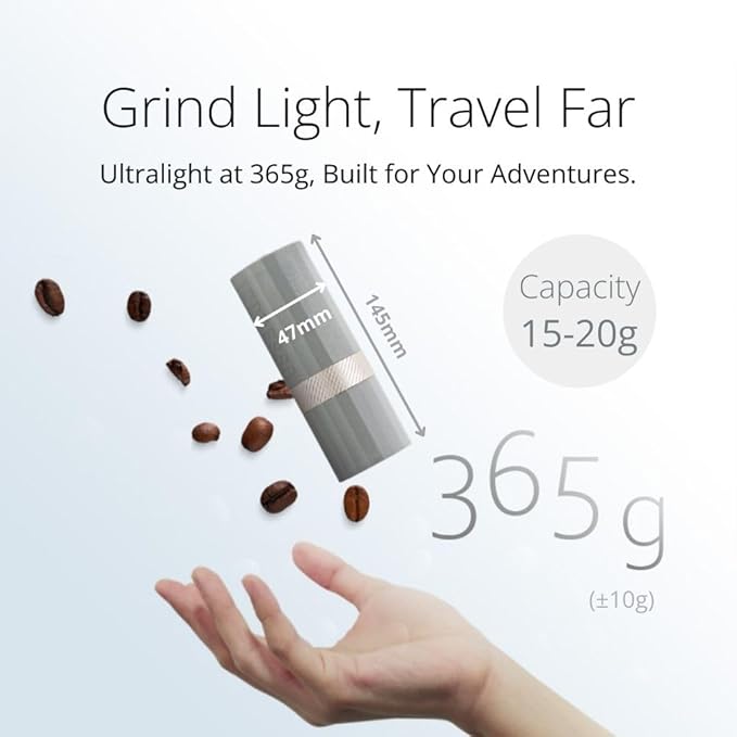1Zpresso Q Air Manual Coffee Grinder-Purple, Mini Slim Travel Sized Fits in the plunger, Stainless Steel Conical Burr, Numerical Adjustable Setting for Pour Over French Press Cold Brew