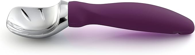 Spring Chef Ice Cream Scoop with Soft Grip Handle, Professional Heavy Duty Sturdy Scooper, Premium Kitchen Tool for Cookie Dough, Gelato, Sorbet, Purple