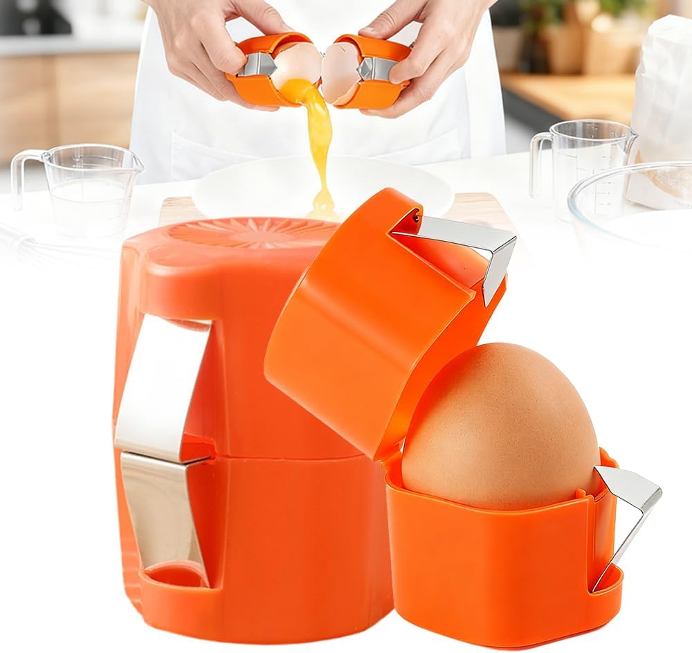 2026 New Egg opener, Egg Shell Separator for Raw Eggs Gadgets Cracker Tool, Upgrade Stainless Steel Egg Cutter Egg Cracker Tool Multifunctional Egg Cutter Multipack (1, Orange)
