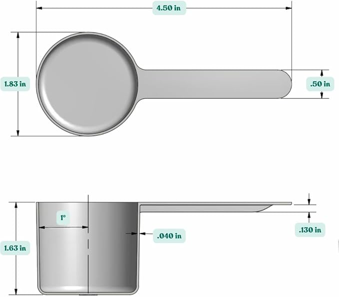 1/4 Cup (4 Tablespoon | 2 Oz. | 60 mL) Long Handle Scoop for Measuring Coffee, Pet Food, Grains, Protein, Spices and Other Dry Goods (Pack of 100)