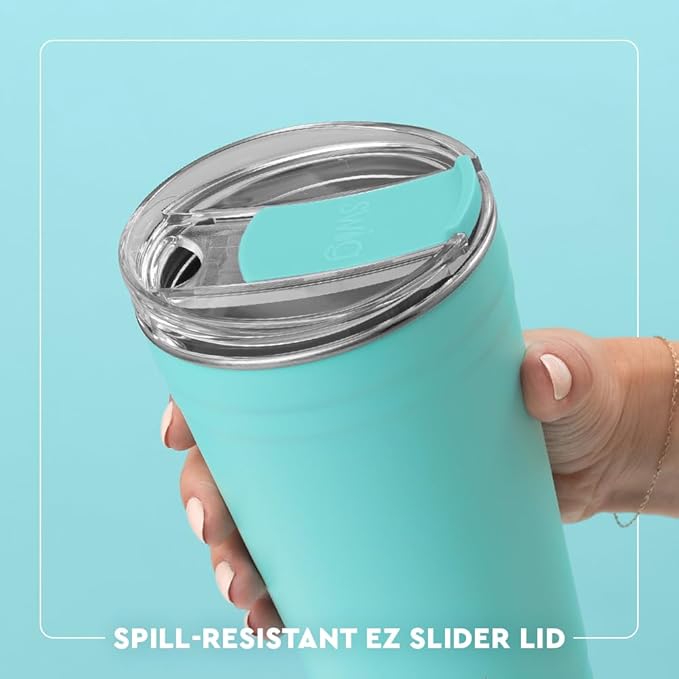 Swig Life 24oz Party Cup, Stackable Insulated Travel Coffee Tumbler with EZ Slider Lid, Cup Holder Friendly Travel, Stainless Steel 24 oz Tumbler, Reusable Coffee Mug (Christmas Crew)
