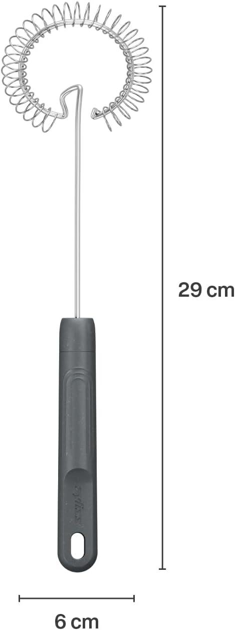 Zyliss Gravy Whisk - Sustainable Wheatstraw/Wire - Whisk for Cooking Sauce - Manual Egg Beater & Hand Whisk - Heat Resistant Wire Head, Beluga Grey, 12" x 3.5"