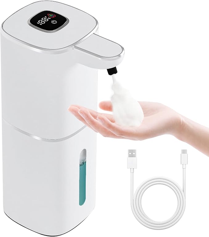 Automatic Soap Dispenser Liquid Touchless,Wall USB Rechargeable 5-Level Adjustable,Large Capacity 12.17oz/360mL Smart Hand Soap Dispenser for Kitchen Bathroom Kids Family