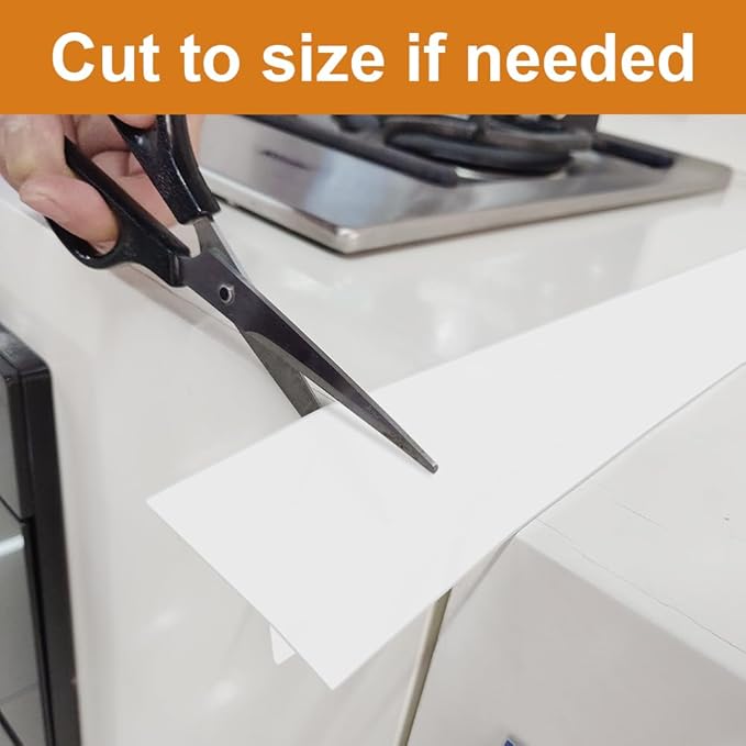 KindGa Foldable Stove Gap Filler Kitchen Counter Range Guards 25inch,Silicone Stove Gap Covers Electric Stoves Gap Filler Oven Side Sealing Strip Between Countertop and Stovetop Pack 2 (White)