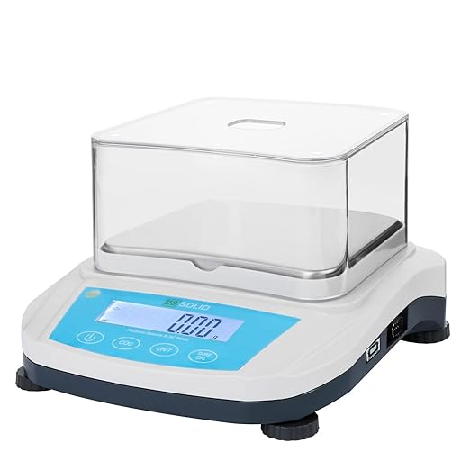 U.S. Solid Precision Lab Scale 2000g x 0.01g- High Precision Analytical Balance w/USB and RS232 Interface, Detachable Draft Shield, Calibration Weight,100-240 VAC