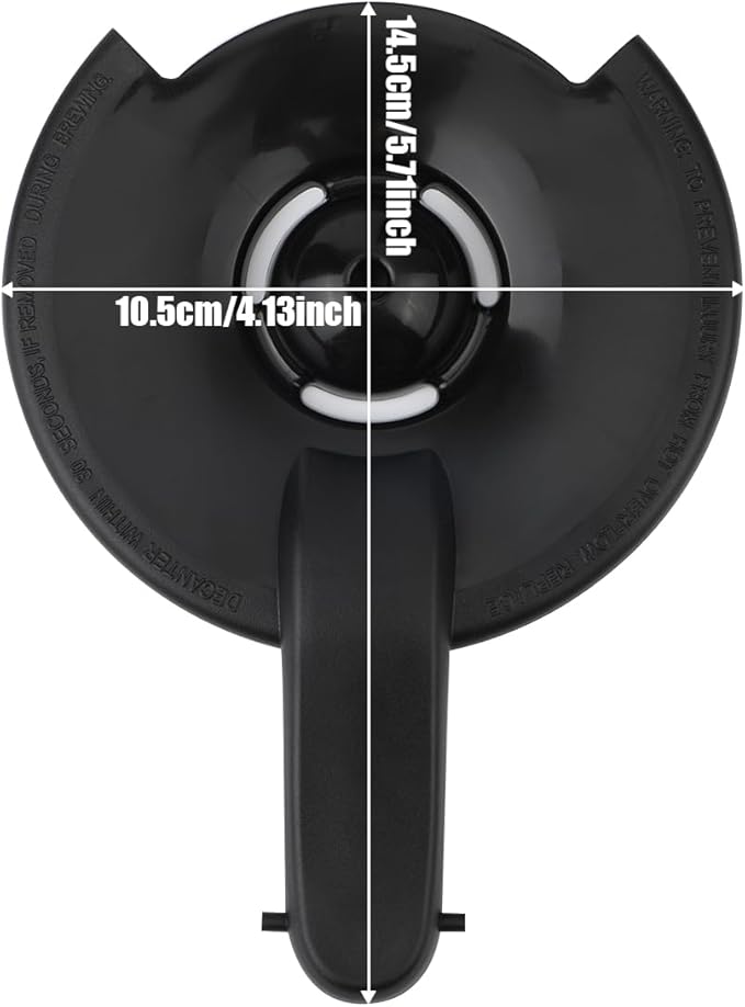 Replacement Coffee Pot Lid for Mr. Coffee Oster, Durable 12 Cup Coffee Pot Cover Carafe Top Replacement Accessories Parts for BVMC-CHX21 BVMC-CHX23 BVMC-EHX23 BVMC-EHX33CP BVMC-MVX (Black)