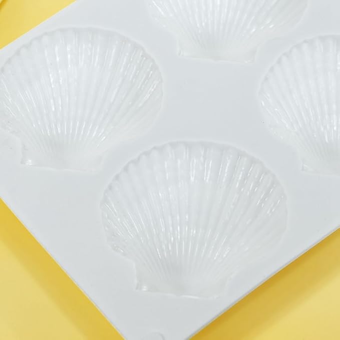 Cake Mold Shell Shaped Silicone Baking Cookie Biscuit Mold DIY Bakeware Pan Mould Kitchen Accessories (Shell J_11.8 X6.8 X1 inch)