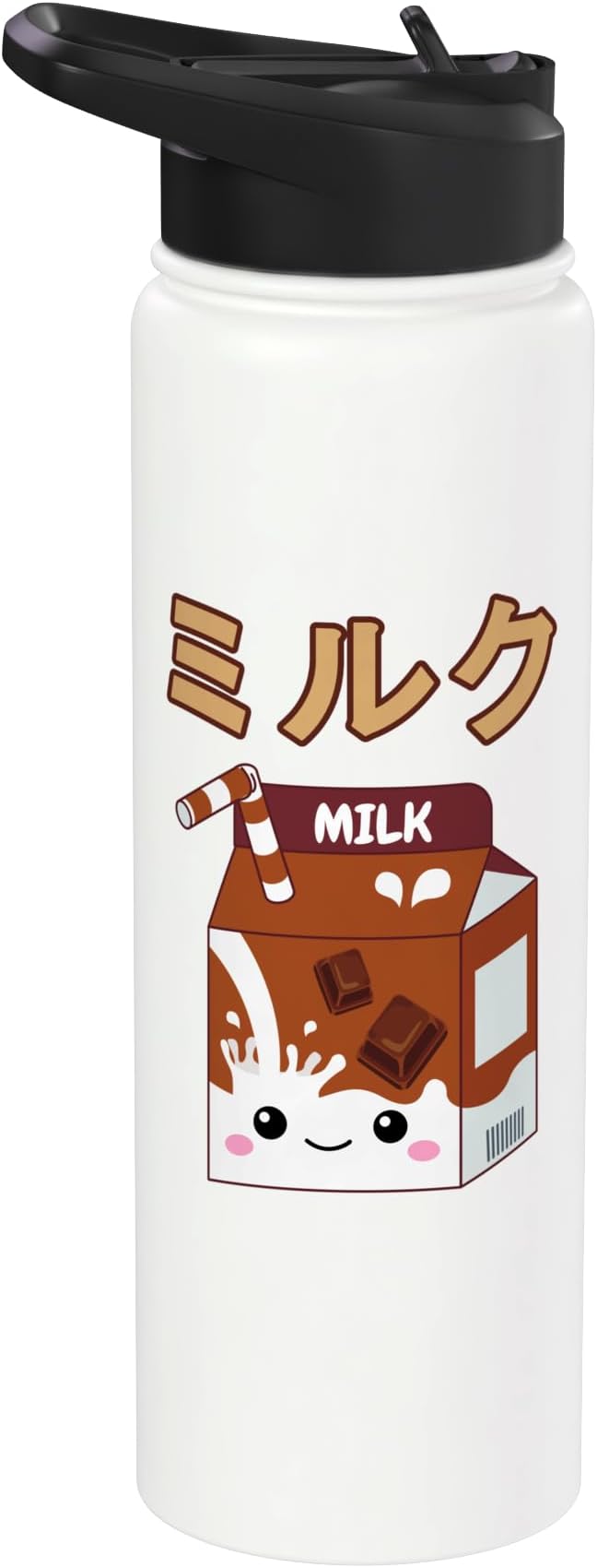 Cute Kawaii Chocolate Milk Japanese Anime Otaku Milkshake Stainless Steel Insulated Water Bottle