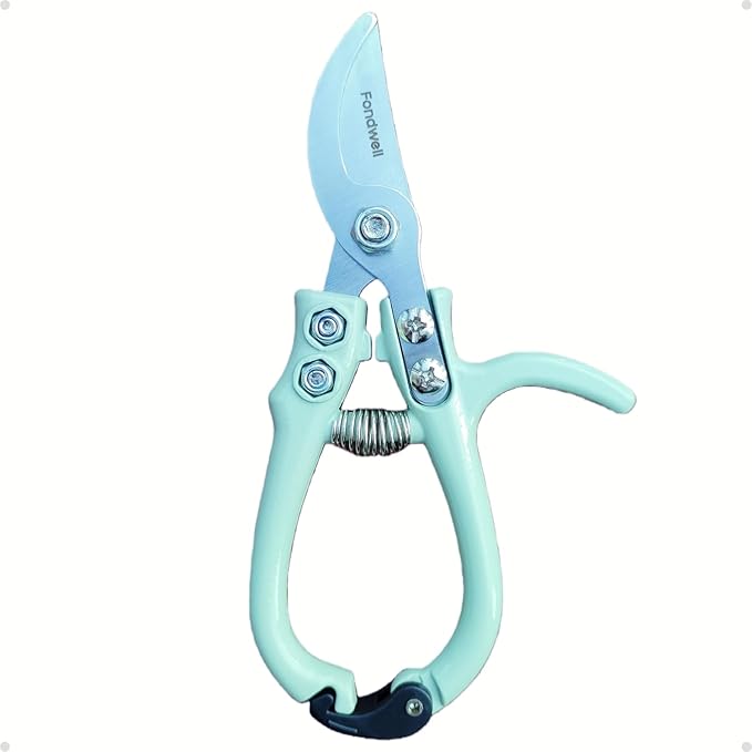 Fondwell 6" Gardening Shears Hand Pruners: Lightweight Garden Trimmers with Bypass Blades - Reliable Bonsai Cutters for Small Plants