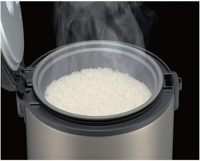 Tiger JNP-S10U 5.5 Cup Capacity White Rice Cooker with Non-Stick Inner Pot, Spatula and Measuring Cup, Keep Warm Upto 12 hours (Stainless Steel Gray)