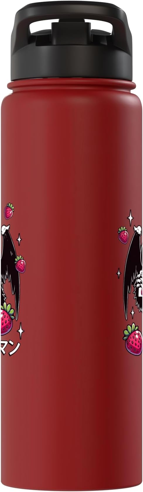 Kawaii Strawberry Milk Shake Carton Mothman Stainless Steel Insulated Water Bottle