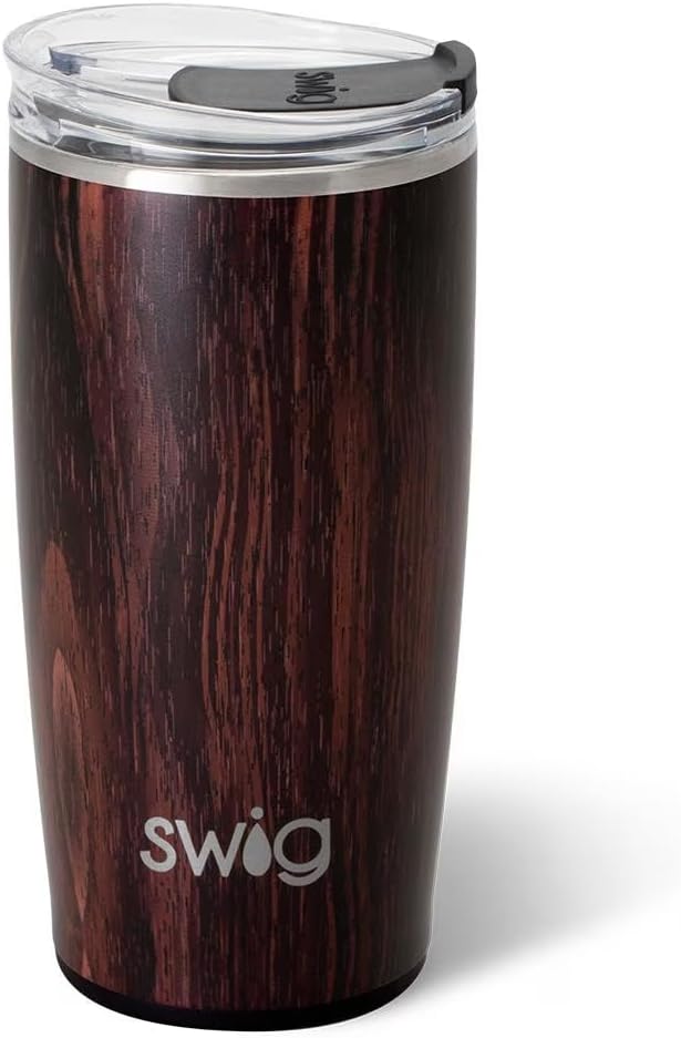 Swig Life 22oz Triple Insulated Highball Tumbler with Lid, Dishwasher Safe, Double Wall, and Vacuum Sealed Travel Coffee Mug Tumbler in Bourbon Barrel