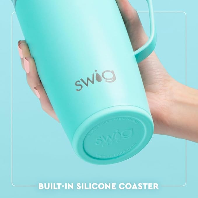 Swig Life 22oz Travel Mug, Insulated Tumbler with Handle and Lid, Travel Coffee Mug, Cup Holder Friendly, Stainless Steel 22 oz Tumbler, Reusable Insulated with Lid (Taco Night)