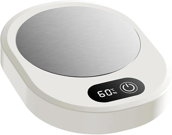 Amagogo Electric Beverage Warmer Plate Portable,Smart Coffee Heater with 4 Temperature Settings for Office Home, White