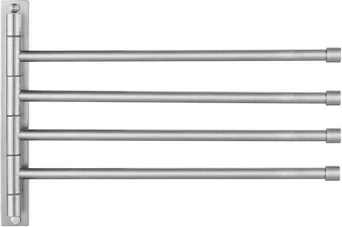 KES Bathroom Swivel Towel Rack 13.8 Inch Swing Arm Wall Mount Swing Out 4-Arm Towel Holder, SUS304 Stainless Steel Brushed Finish, A2102S4-2