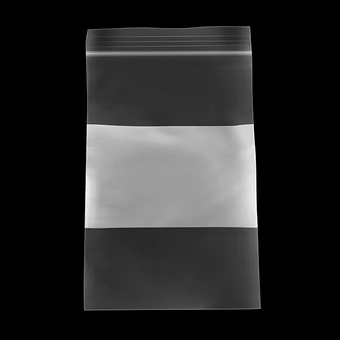 PSBM 1000 Count 4 Mil 4 Inch x 6 Inch, White Block Reclosable Poly Bags, With Write-On Block, Clear Zip Plastic Bag, Lock Seal Zipper For Packing, Storing, Organizing & Shipping Products