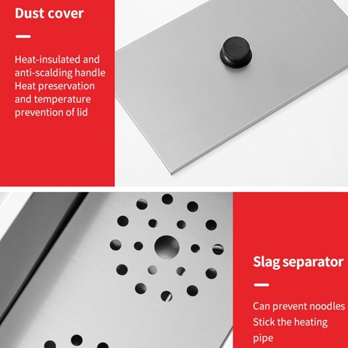 Commercial Pasta Cooker with Drain Valve 3 Independent Tank 6 Pasta Strainers Noodle Cooking Machine Pasta Makers Boiler Temperature Adjustable Boiler For Spaghetti Ramen 110V US plug