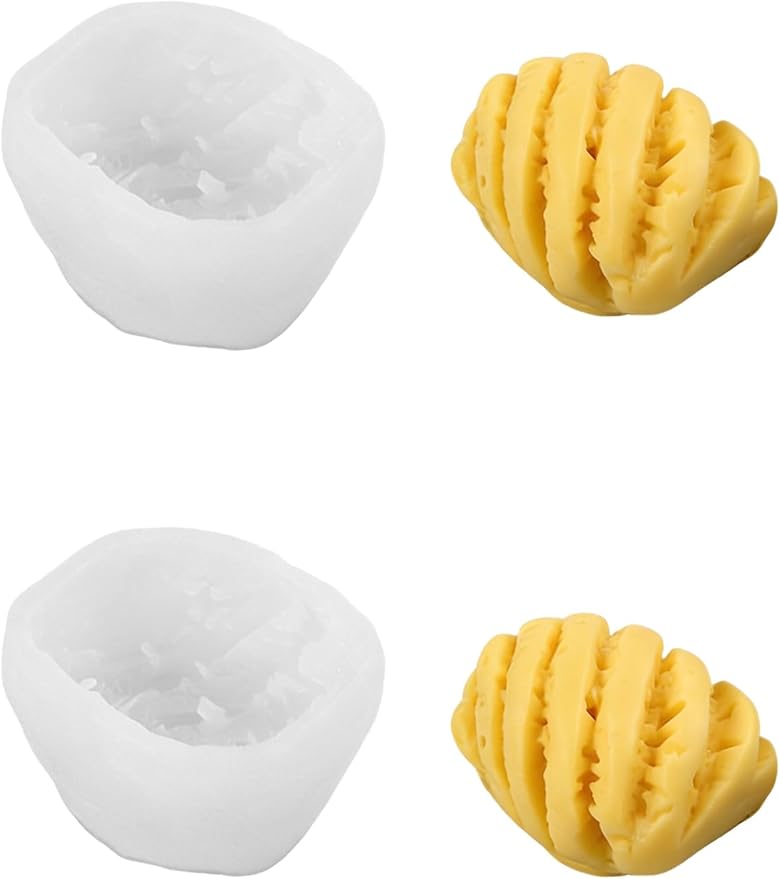 Pineapple Silicone Mold – 2 Pcs Silicone Fruit Mold for Chocolate, Fondant, Candle, Resin & Cake Decor, 3D Fruit Soap DIY Baking Tool for Parties & Gifts (Pineapple)