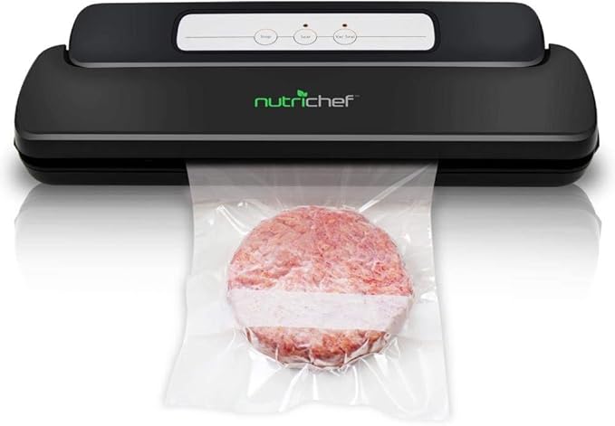 NutriChef Automatic Handheld Vacuum Sealer Machine - Simple & Compact Fresh Saver Meal - Vacuum Sealing System with Starter Pack for Food Preservation