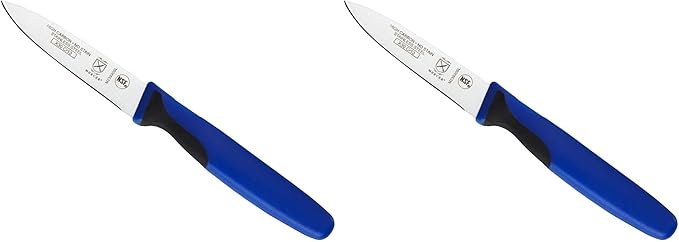 Mercer Culinary Millennia Colors 3-Inch Slim Paring Knife, Blue (Pack of 2)