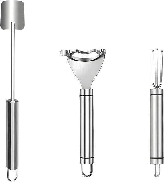 3PCS Corn Peeler Stainless Steel Corn Peeler,Stripper Tool and Corn Holder Set 2025 Corn Planer Cutter Thresher Scraper,Peel Corn Cob Separator Quick，Kitchen Gadgets
