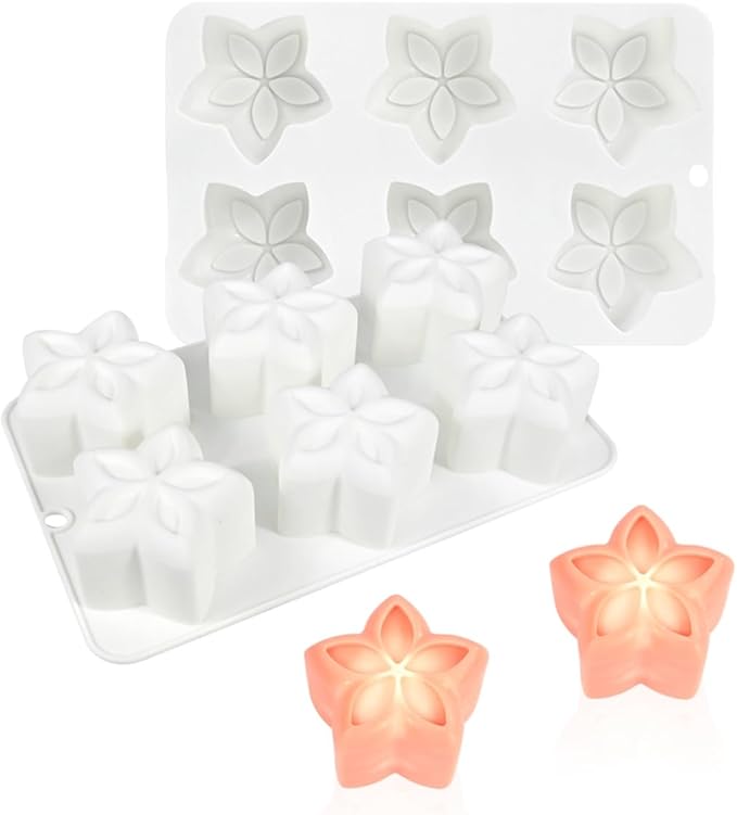 Flower Mousse Cake Mold, Food Grade Silicone Chocolate Dessert Baking Molds for Family Party Baking Pan (E_Pentagonal Flower)