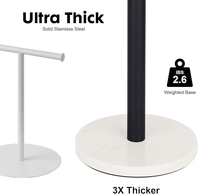 19 inch Matte Black Hand Towel Holder Stand ,Hand Towel Bar Bathroom Vanity Countertop Towel Holder Free Standing,Stainless Steel Towel Ring Hardware Accessories Towel Rack