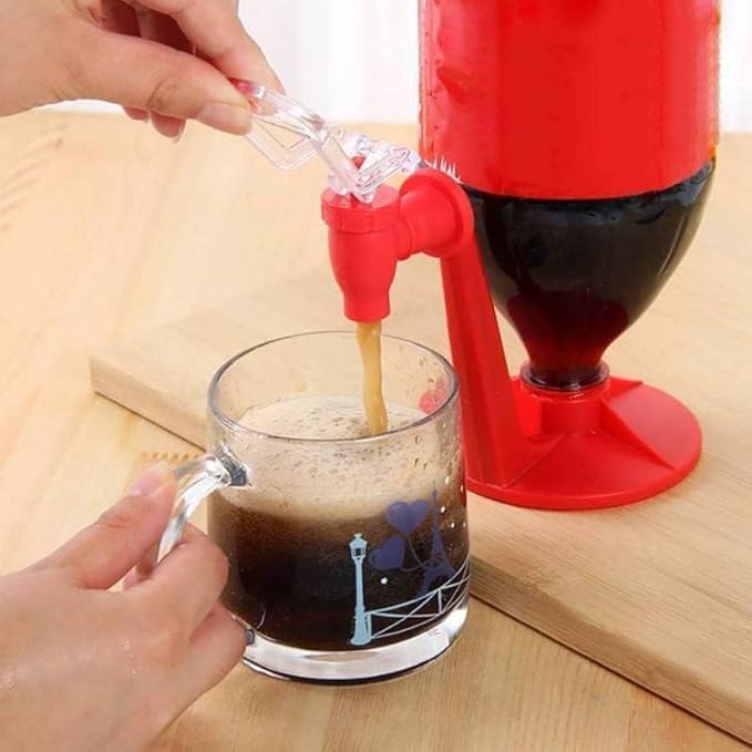 2 Liter Beverage Dispenser, Coke Soda Drink Dispenser Bottle Upside Down Drinking Fountains Water Dispense Machine for Party Home Bar (Style 1)