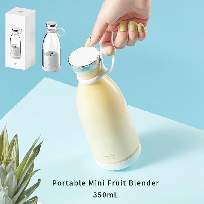 Portable Blender for Smoothies, Personal Small Smoothie Blender with 11.83 Oz/350ml for Shakes and Smoothies, Durable Stainless Steel Blades, Magnetic Charging, Convenient (White + Type-C Charging)