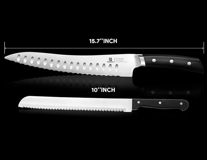 Piklohas Resharpenable Bread Knife for Homemade Bread, 10 Inch Serrated Sourdough Knife with Offset Handle, Innovative Wavy Edge for Clean Slices Crusty Bread, Bagels, Pineapple & Tomatoes, Gift Box
