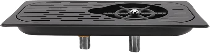 Zerodis Tea Ware Tools Sink Stainless Steel Automatic High Pressure Countertop Cup Washer Spray Rinser Glass Pitcher Cleaner with Drain Drip Tray for Coffee Shop Bar Glass (Black)