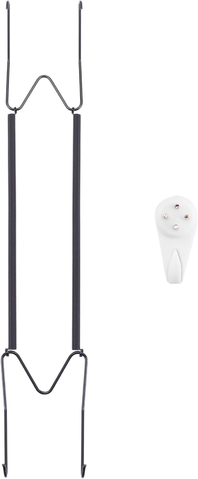Plate Hangers for The Wall, Suitable for 16-20 inch Decorative Plate, Stainless Steel Wire Plate Holder with Wall Hooks and Rubber tip Protectors, Plate Hangers for Displaying Plates, Platter, Black