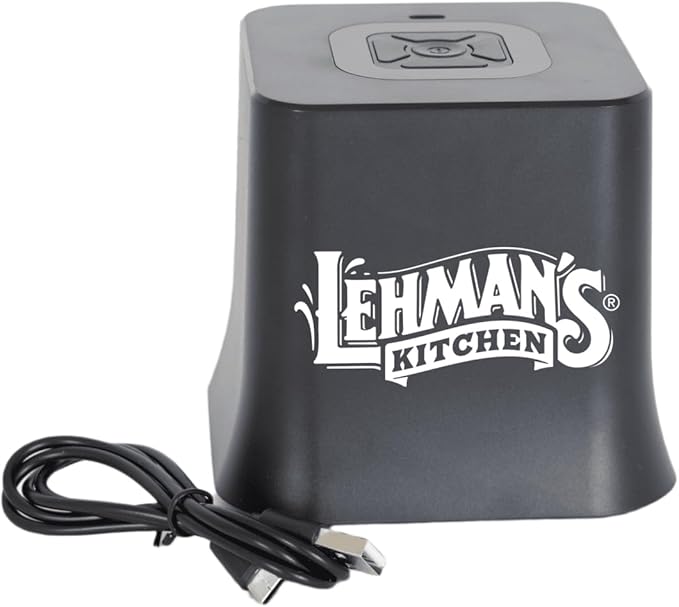 Lehman's Mason Jar Vacuum Sealer, Cordless, Easy One-Touch Operation, Extends Freshness, Includes 6 Canning Lids (3 Wide-Mouth, 3 Regular-Mouth), Rechargeable Battery, Ideal for Food Storage