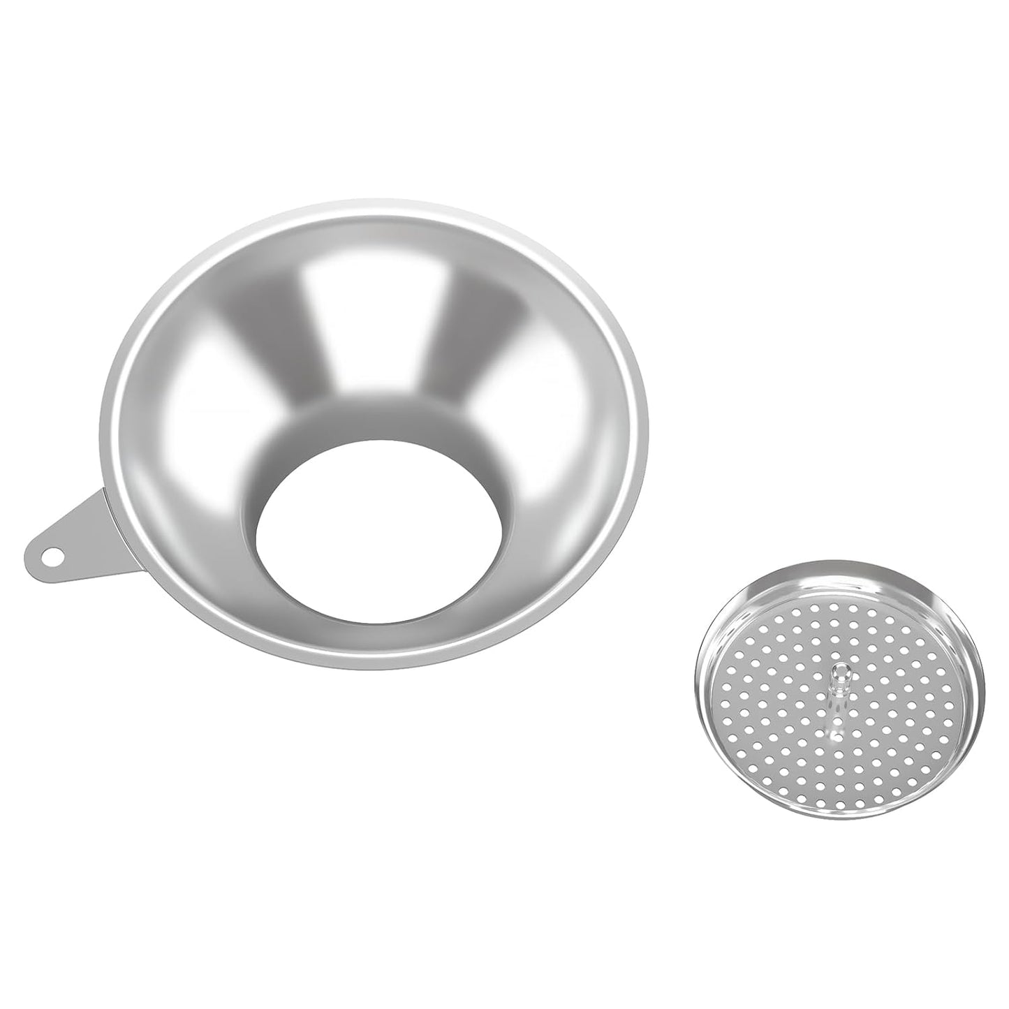 Stainless Steel Metal Canning Funnel with Removable Strainer, for Jams, Pickles and Home Preserving, Dishwasher Safe Kitchen Tool (2.26 Inch Standard Bore for Standard Mouth Mason Jars).