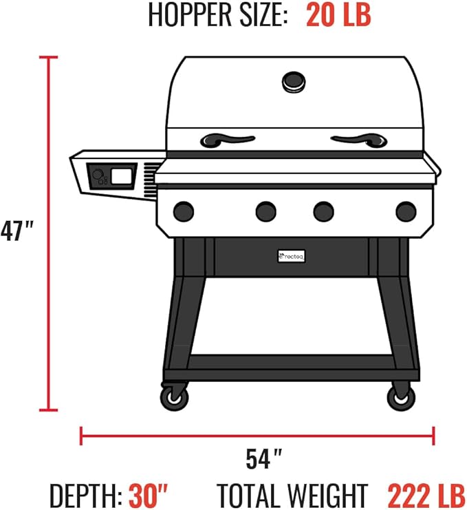 recteq X-Fire Pro 825 Wood Pellet Smoker Grill, Wi-Fi Electric Pellet Grills, Dual Cooking Modes for Hot and Fast + Low and Slow Cooking (Grill + Master Bundle)