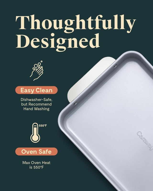 Caraway Non-Stick Ceramic 9”x13” Rectangle Pan - Naturally Slick Ceramic Coating - Non-Toxic, PTFE & PFOA Free - Perfect for Brownies, Lasagnas, and More - Sage