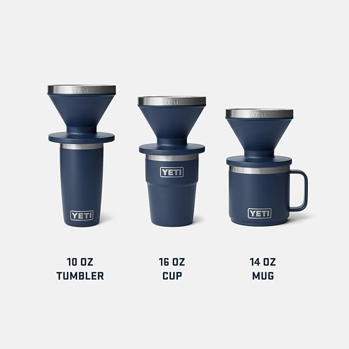 YETI Pour Over Coffee Maker Accessory Ramblers, Designed for Perfect Coffee Extraction Anywhere, Stainless Steel, fits any V60 Filter, Black