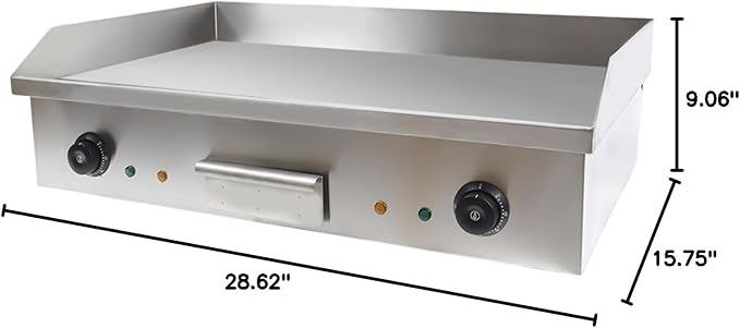 Electric Griddle, Electric Flat Top Griddle Non-Stick Teppanyaki Grill For Stir-Fry Omelets Pizza Pancakes Bacon, Adjustable Thermostatic Control 110V 4400W 29"