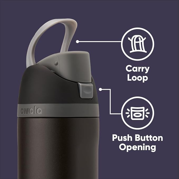 Owala Marvel FreeSip Insulated Stainless Steel Water Bottle with Straw for Sports and Travel, BPA-Free Sports Water Bottle, 24 oz, Black Panther | Insulated, with Straw, BPA-Free, Sports Water Bottle, Great for Travel, 24oz
