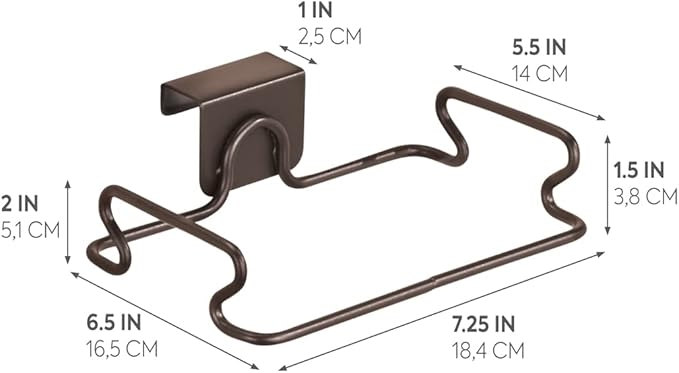 InterDesign Classico Over Cabinet Plastic Bag Holder – Storage Organizer for Kitchen, Bronze