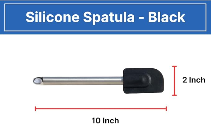 Silicone Spatula 10-Inches, Heat Resistant - Kitchen Utensils - Stainless Steel Handle Non-Stick Design, Flexible & Durable Baking Supplies, Cooking Utensil, Spatulas Silicone, Rubber Kitchen Tool