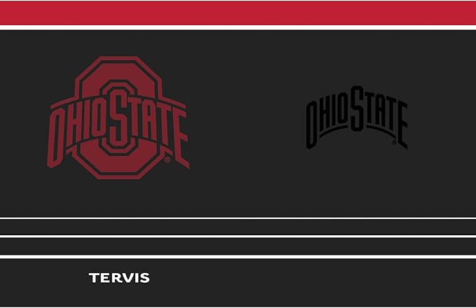 Tervis Traveler Ohio State Buckeyes - Night Game Triple Walled Insulated Tumbler Travel Cup Keeps Drinks Cold & Hot, 30oz Straw Lid, Stainless Steel