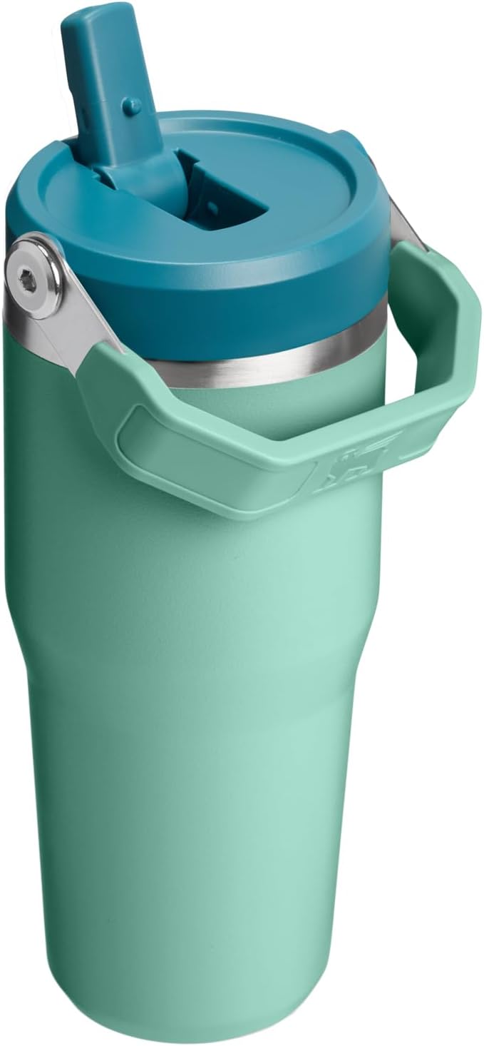 STANLEY IceFlow 2.0 Flip Straw Tumbler with Handle 14 oz | Twist On Lid and Flip Up Straw | Leakproof Water Bottle | Insulated Stainless Steel | BPA-Free | Spring Green