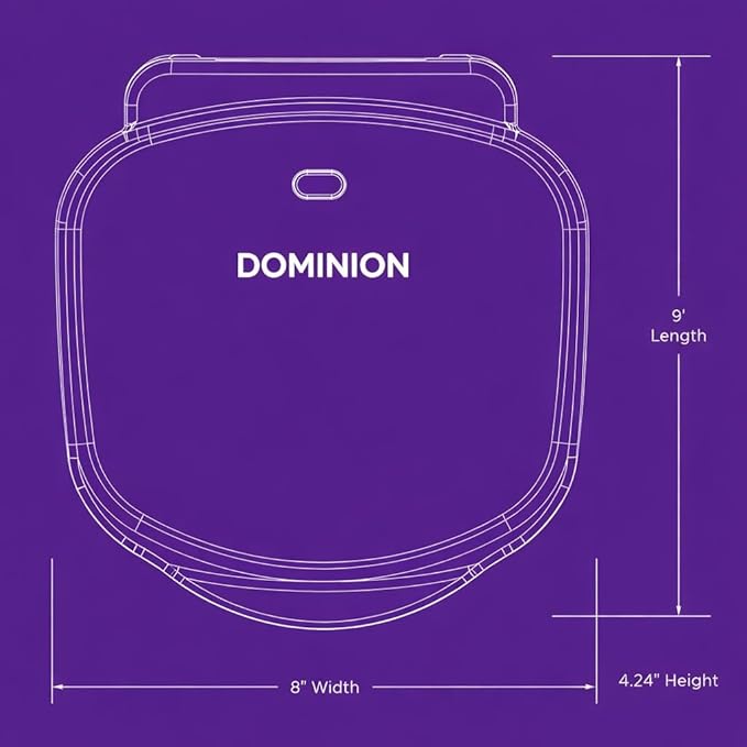 Dominion 2-Serving Classic Plate Electric Indoor Grill and Panini Press, Easy Storage & Clean, Perfect for Breakfast Grilled Cheese Egg & Steak, White