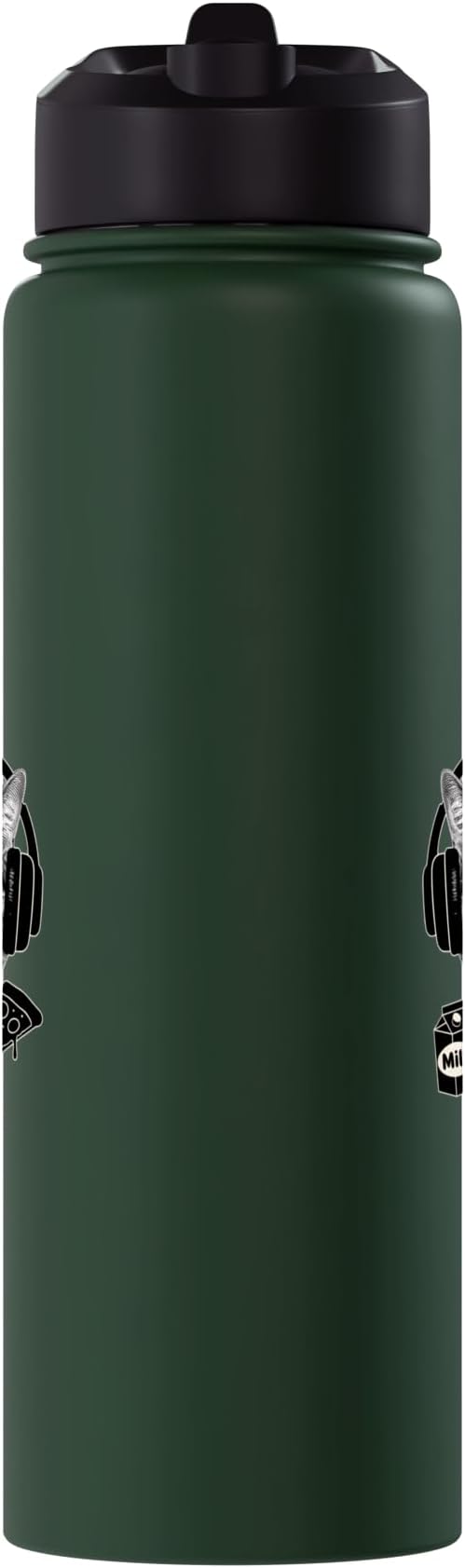 Cat With Headphones Milk Pizza Retro Alien Nostalgia Stainless Steel Insulated Water Bottle