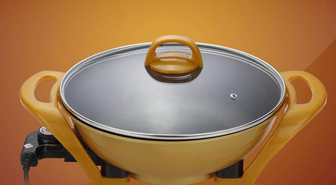 Picnic Bag Korean Multifunction Cooker 34cm Gold Ingot Pot Smoke-Free Non-Stick Electric Wok Health Electric Hot Pot Maifan Stone Pot Electric hob