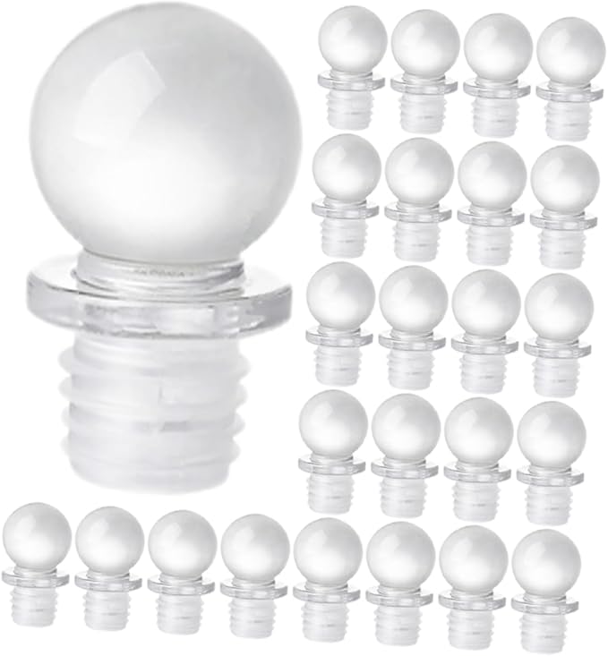 SOLUSTRE 24pcs Wine Bottle Stoppers Glass Ball Stopper Wine Saver for Aromatherapy Perfume