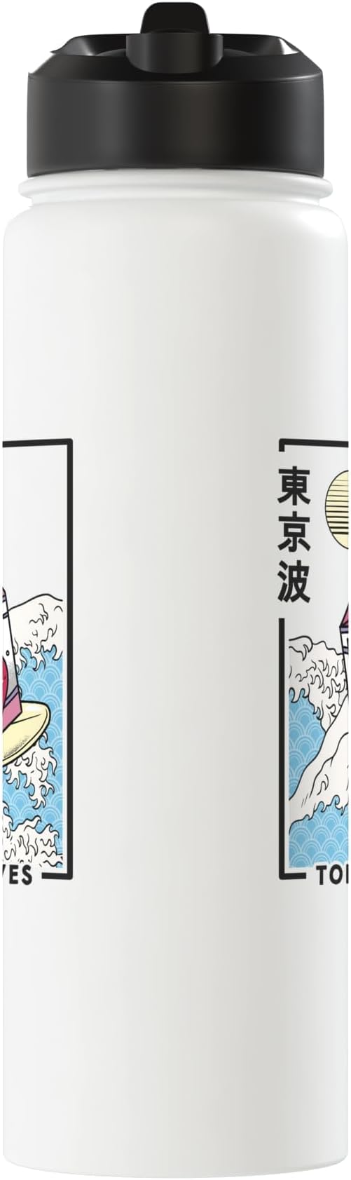 Strawberry Milk Carton Great Waves Anime Kawaii Aesthetic Stainless Steel Insulated Water Bottle